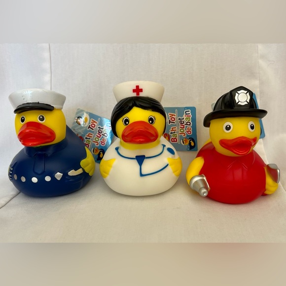 Rubber Ducks Police Fire Nurse set of Three NWT - Picture 1 of 8